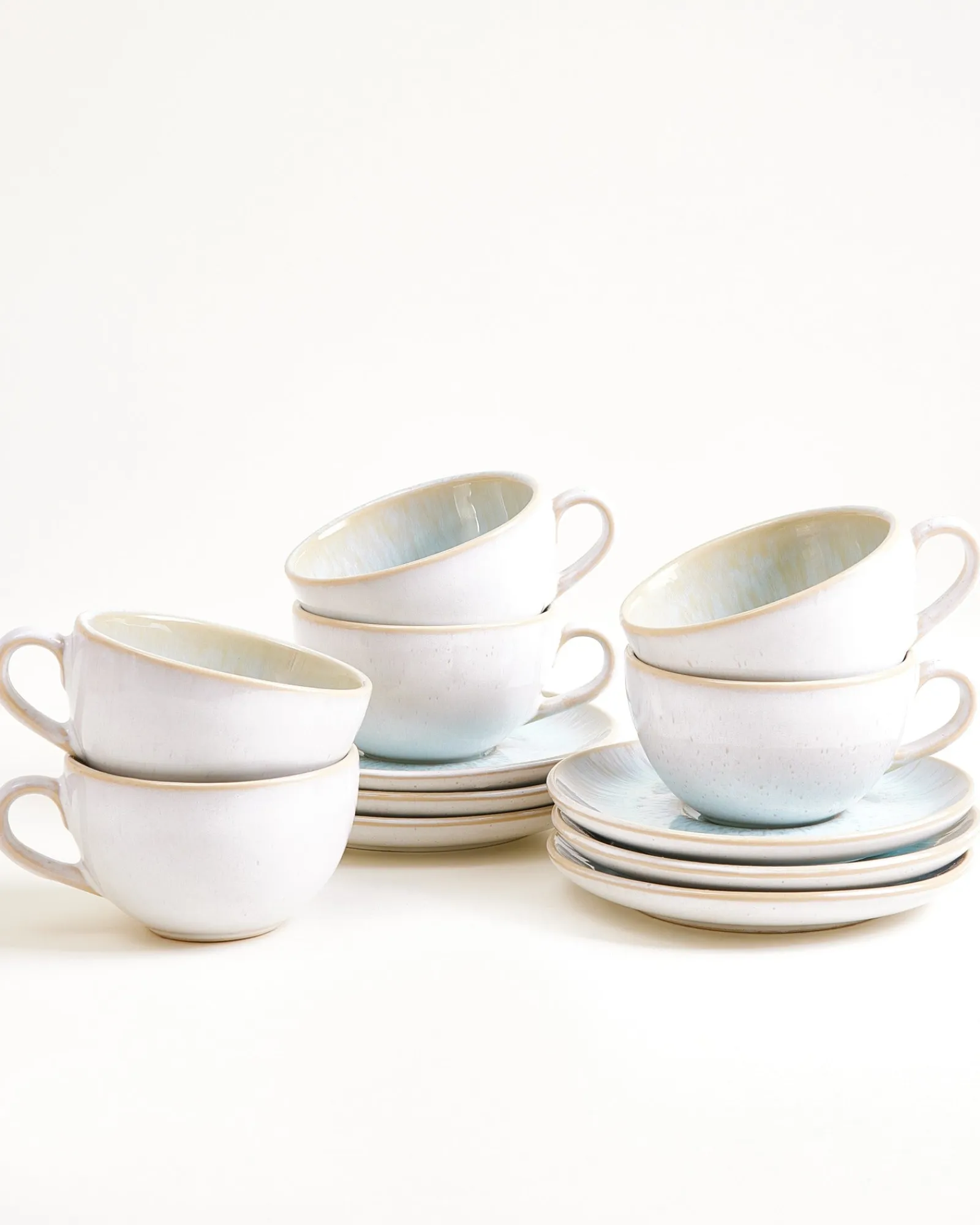 Clearance Areia 6-Piece Set Cappuccino Cup & Small Saucer classic azure Tassen-Sets|Tassen Mit Untertassen
