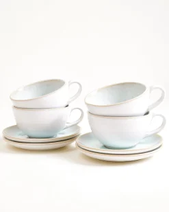 Clearance Areia 4-Piece Set Teacup & Large Saucer classic azure Tassen-Sets|Tassen Mit Untertassen