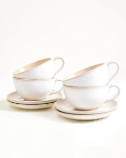 Hot Areia 4-Piece Set Teacup & Large Saucer classic Tassen-Sets|Tassen Mit Untertassen