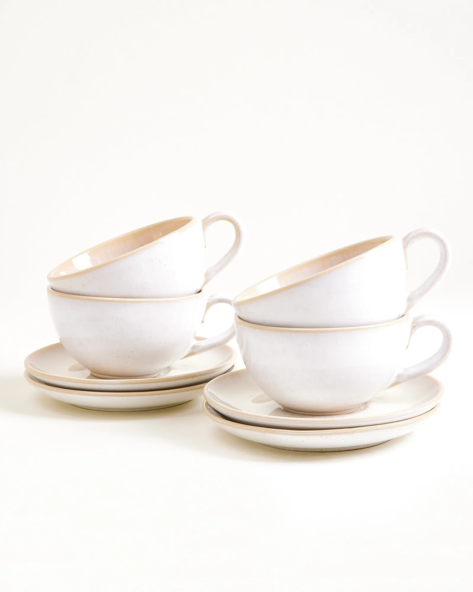 Hot Areia 4-Piece Set Teacup & Large Saucer classic Tassen-Sets|Tassen Mit Untertassen