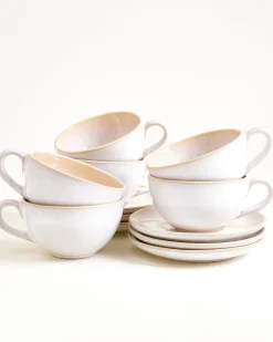 Sale Areia 6-Piece Set Teacup & Large Saucer classic Tassen-Sets|Tassen Mit Untertassen