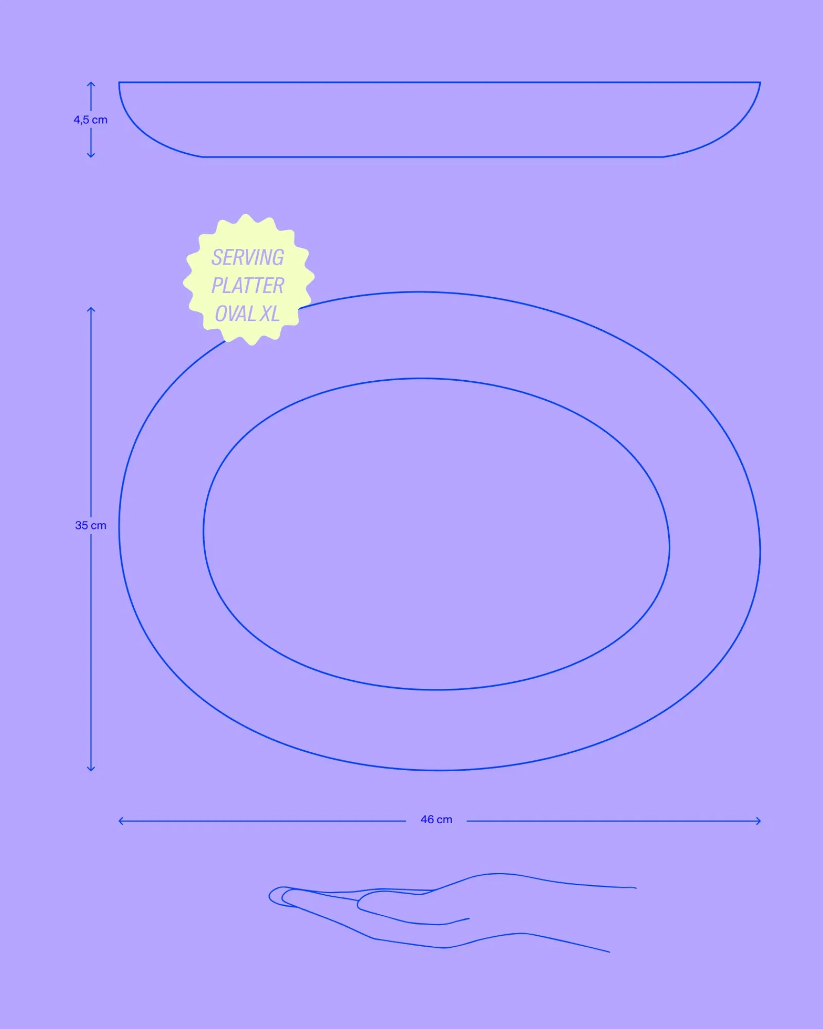 Hot Areia Servierplatte XL oval Servierplatten