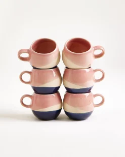 Best Bica - Set of 6 Espressocups pink navy cream Tassen-Sets
