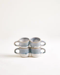Coimbra - Set of 4 Espressomugs greyblue Tassen-Sets