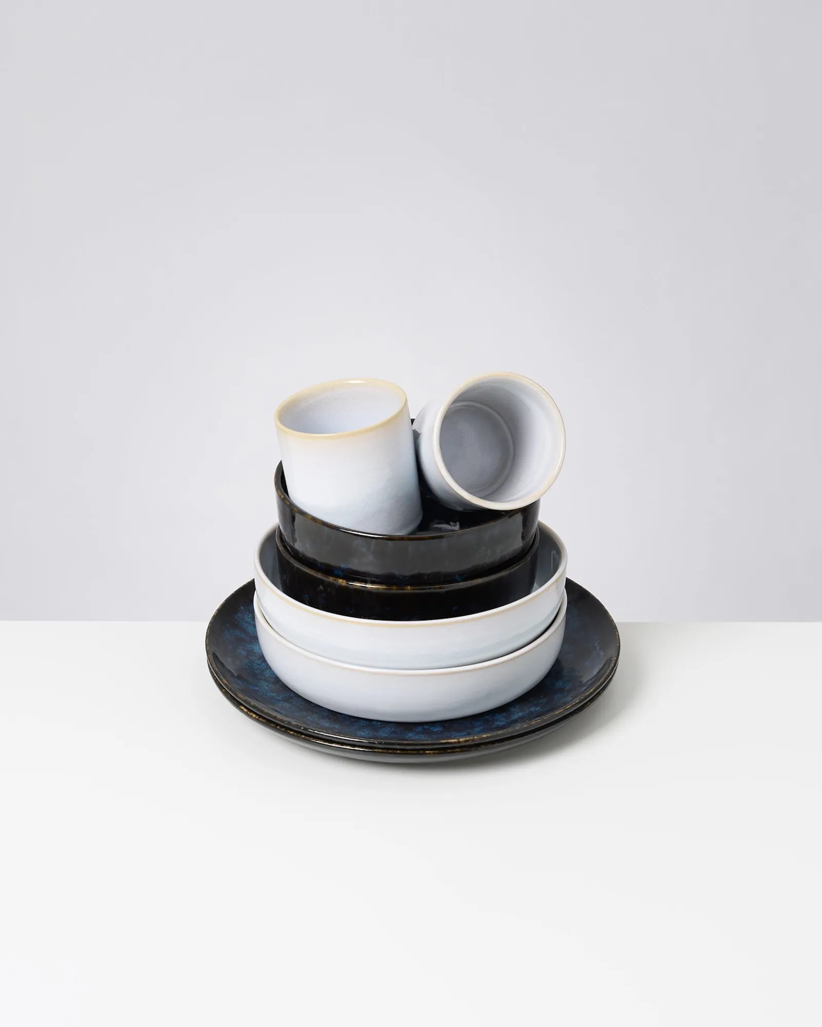 Clearance Cordoama Geschirr-Set Mediterranean Vibes dunkelblau weiß 8-teilig Geschirrset Für 2 Personen|Mix & Match Sets %