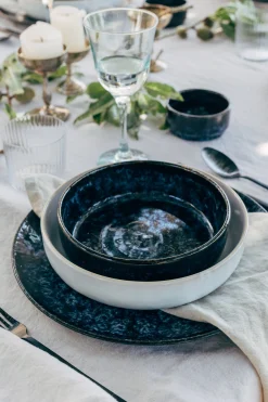 Clearance Cordoama Geschirr-Set Mediterranean Vibes dunkelblau weiß 8-teilig Geschirrset Für 2 Personen|Mix & Match Sets %