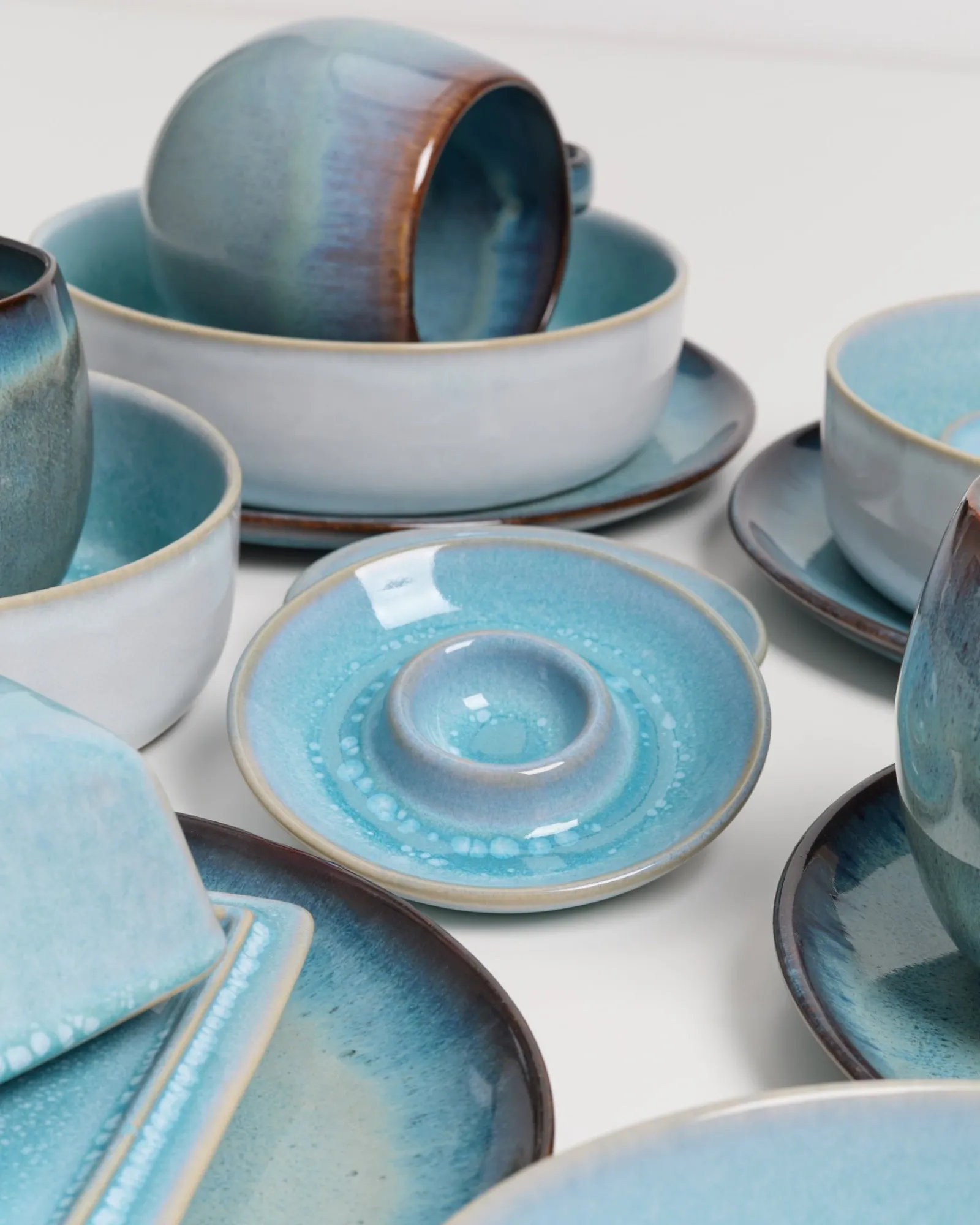 Discount Geschirr-Set Blue Horizon aqua grünblau 17-teilig Mix & Match Sets %