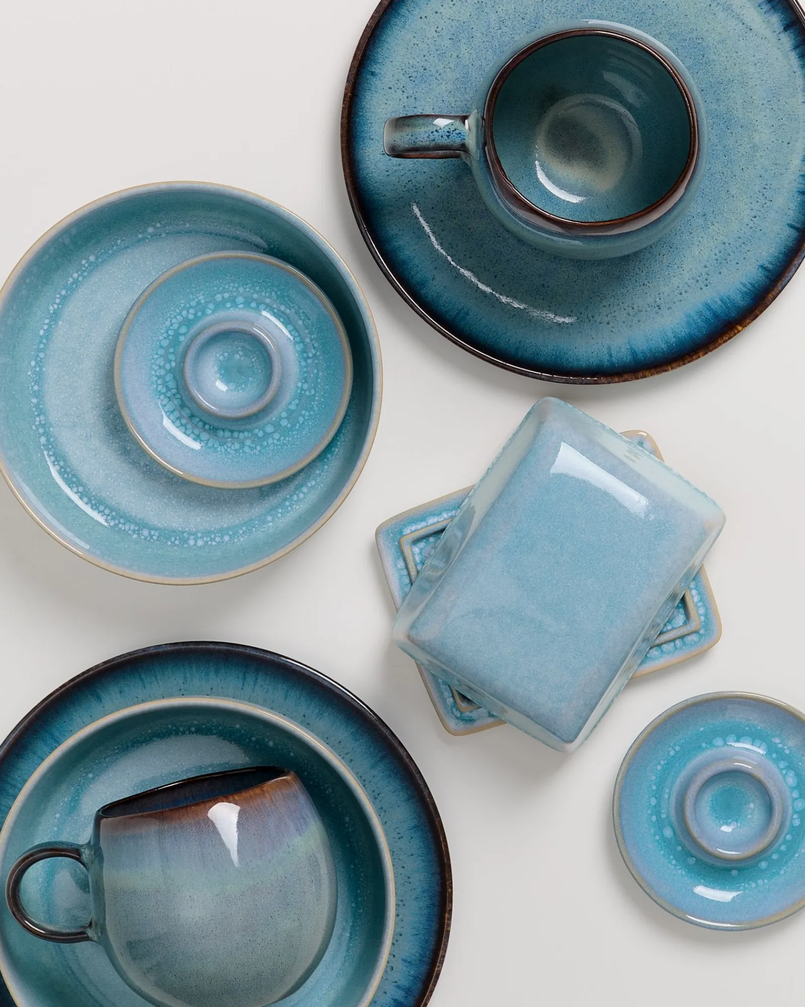 Best Geschirr-Set Blue Horizon aqua grünblau 9-teilig Geschirrset Für 2 Personen|Mix & Match Sets %