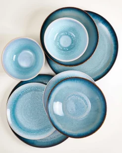 Discount Geschirr-Set Soft Tide aqua grünblau 8-teilig Geschirrset Für 2 Personen|Mix & Match Sets %