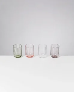Best Joia Glas klein riffled Blush Spark 4er-Set Große Gläser