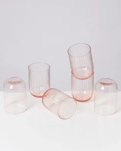 New Joia Glas klein riffled Gläser Sets %|Große Gläser
