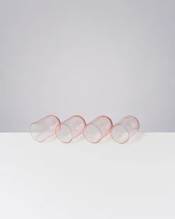 Discount Joia - Set of 4 glass riffled Kleine Gläser