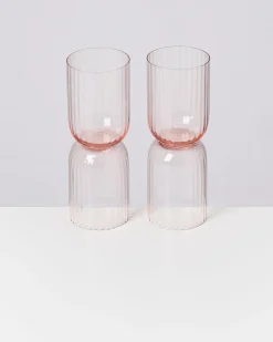 Discount Joia - Set of 4 glass riffled Kleine Gläser