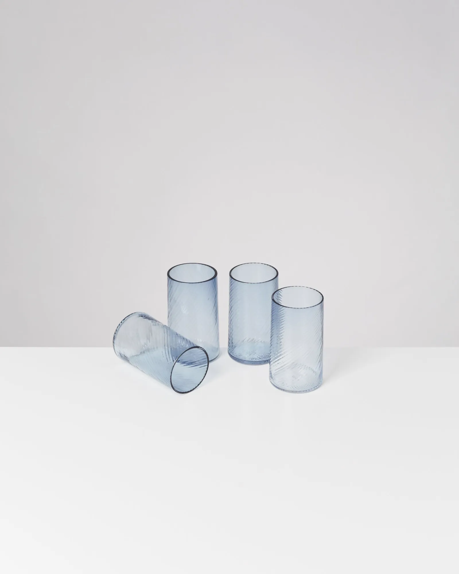 Discount Leiria - Set of 4 glass riffled Große Gläser