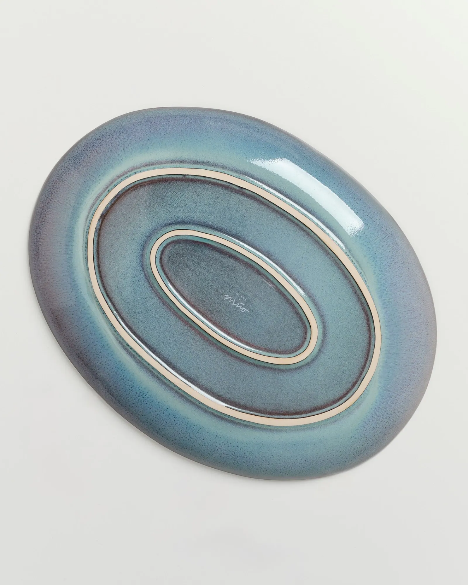 Madeira Servierplatte L oval grünblau Servierplatten