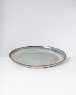 Madeira Servierplatte XL oval grünblau Servierplatten
