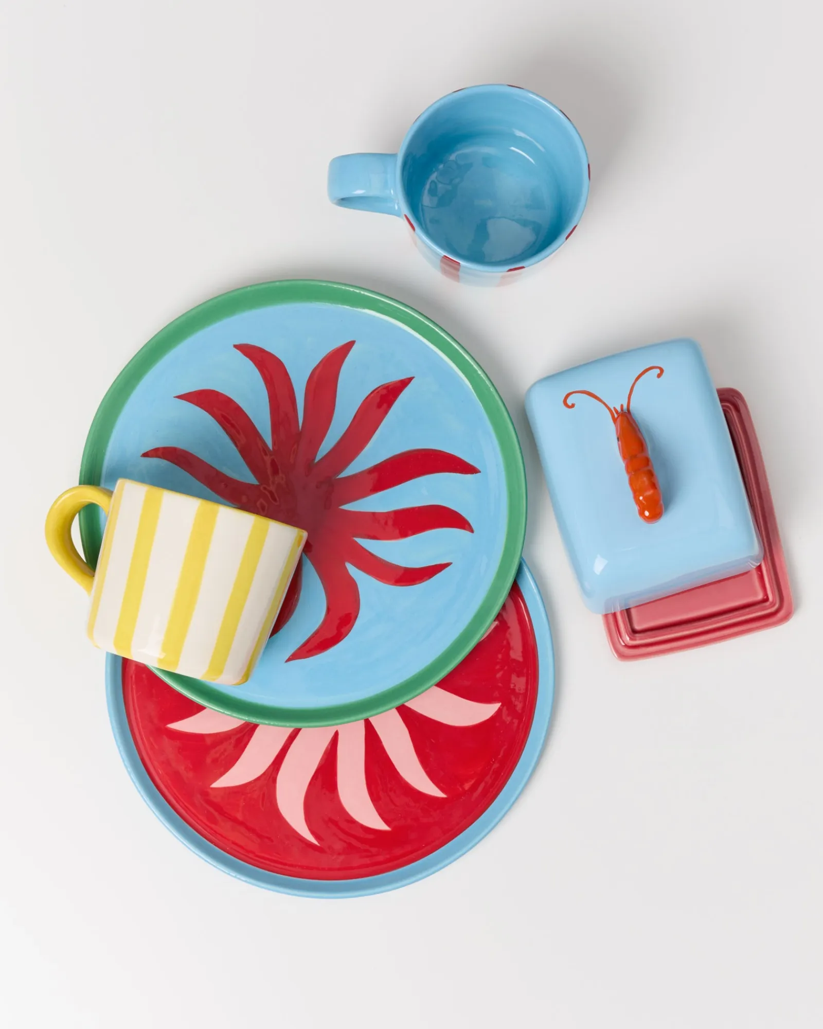 Clearance MaM x Isis Maria Geschirr-Set Palm Stripe 5-teilig Mix & Match Sets %
