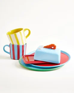 New MaM x Isis Maria Geschirr-Set Shrimp Stripe 5-teilig Mix & Match Sets %