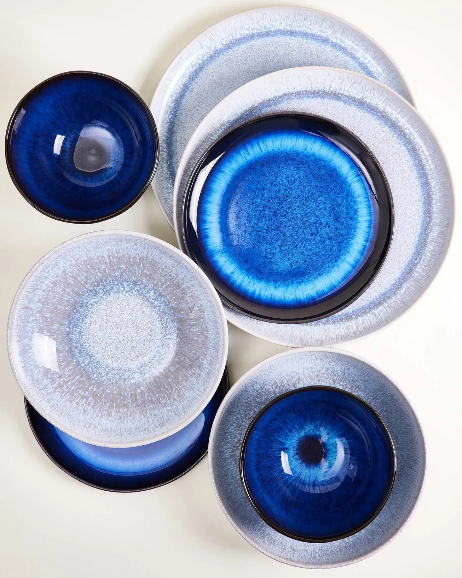 Outlet Melides Geschirr-Set deepseablue stoneblue 16-teilig Geschirrset Für 4 Personen|Mix & Match Sets %