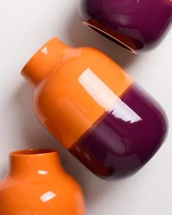 Best Nuno vase L - orange darklilac Große Vasen