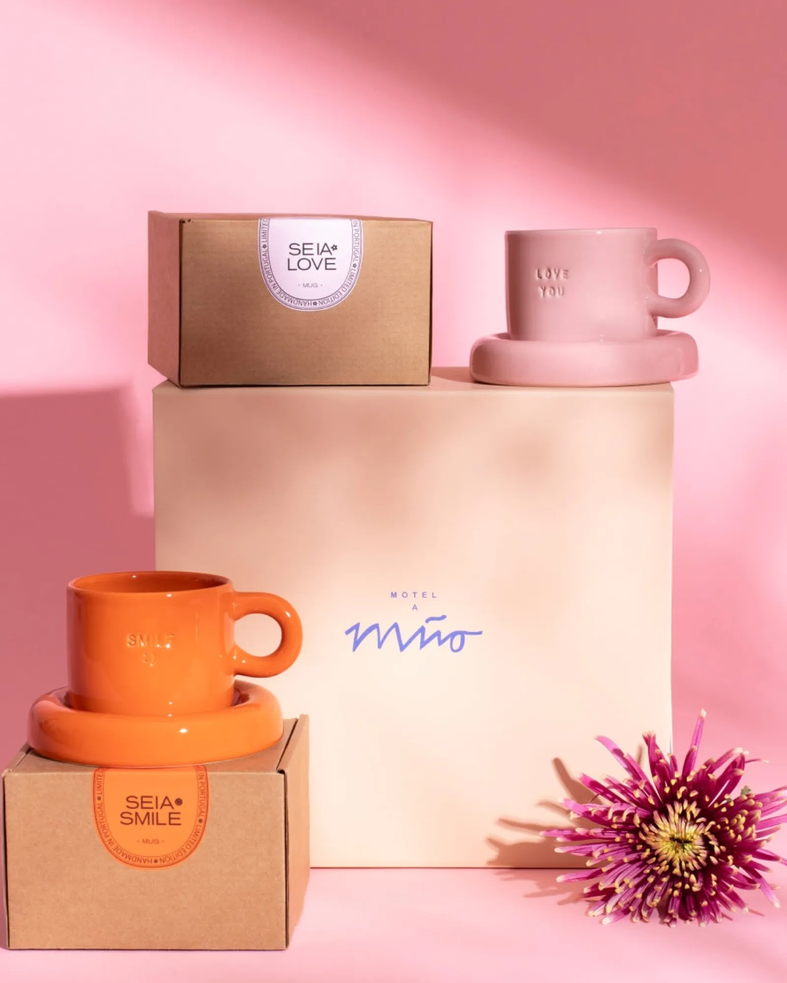 Sale Seia - Gift set Love Smile pink orange 3 pieces Kleine Tassen|Neuheiten