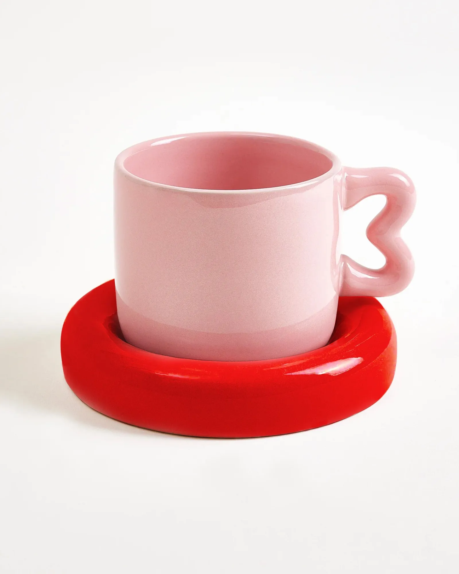 Hot Seia Mug & Saucer Heart Kleine Tassen|Cappuccinotassen
