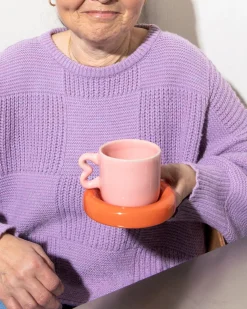 New Seia mug with heart & saucer Kleine Tassen