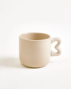 Outlet Seia mug with heart & saucer Kleine Tassen|Cappuccinotassen