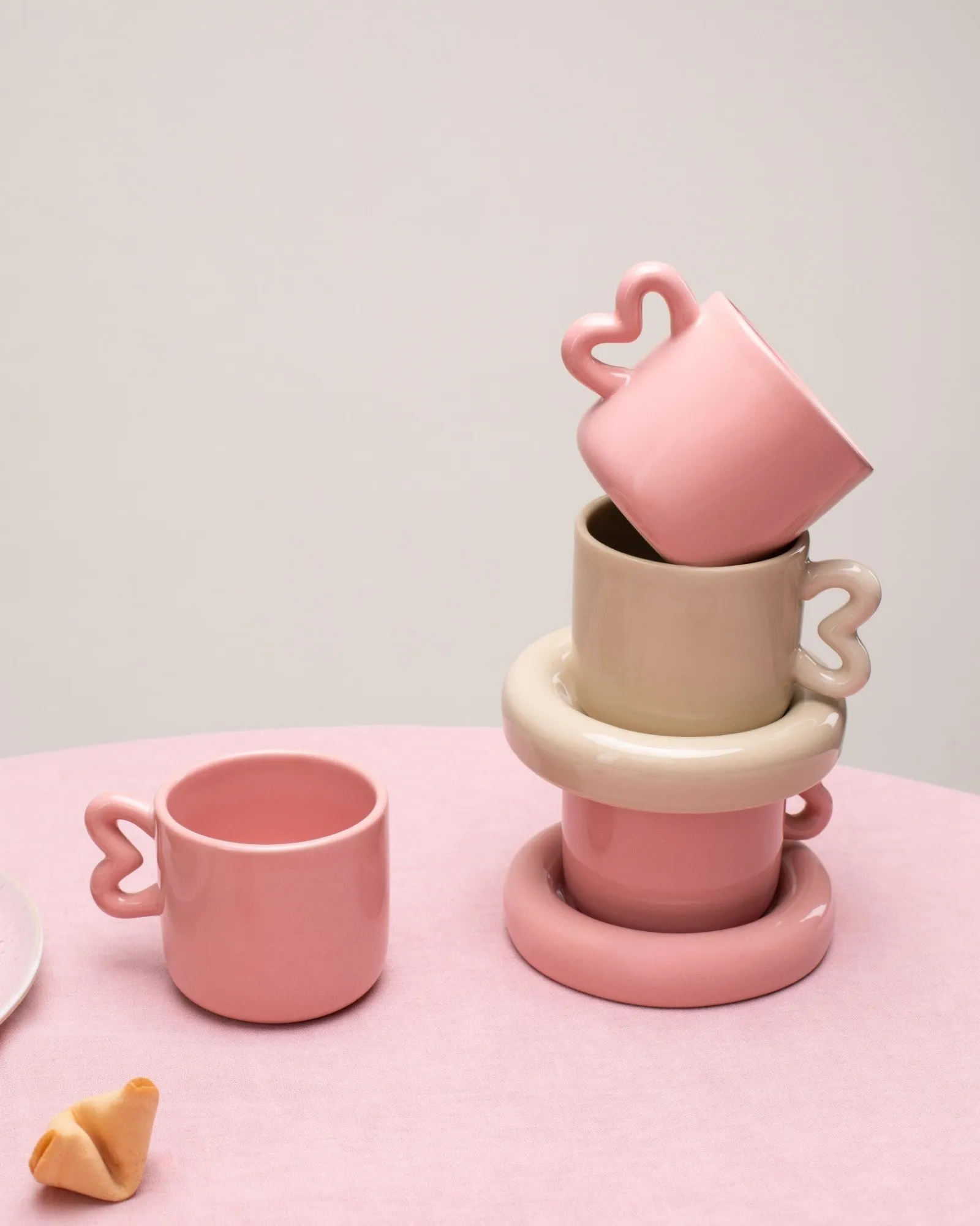 Outlet Seia mug with heart & saucer Kleine Tassen|Cappuccinotassen